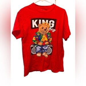 Kids "King Bear" Graphic Tee - Red